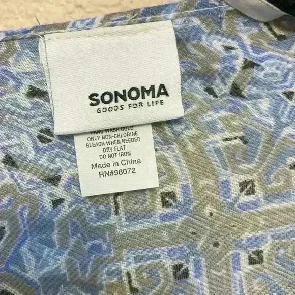 Blue and white paisley Sonoma duster cardigan wrap western tassel boho bohemian - Picture 3 of 7